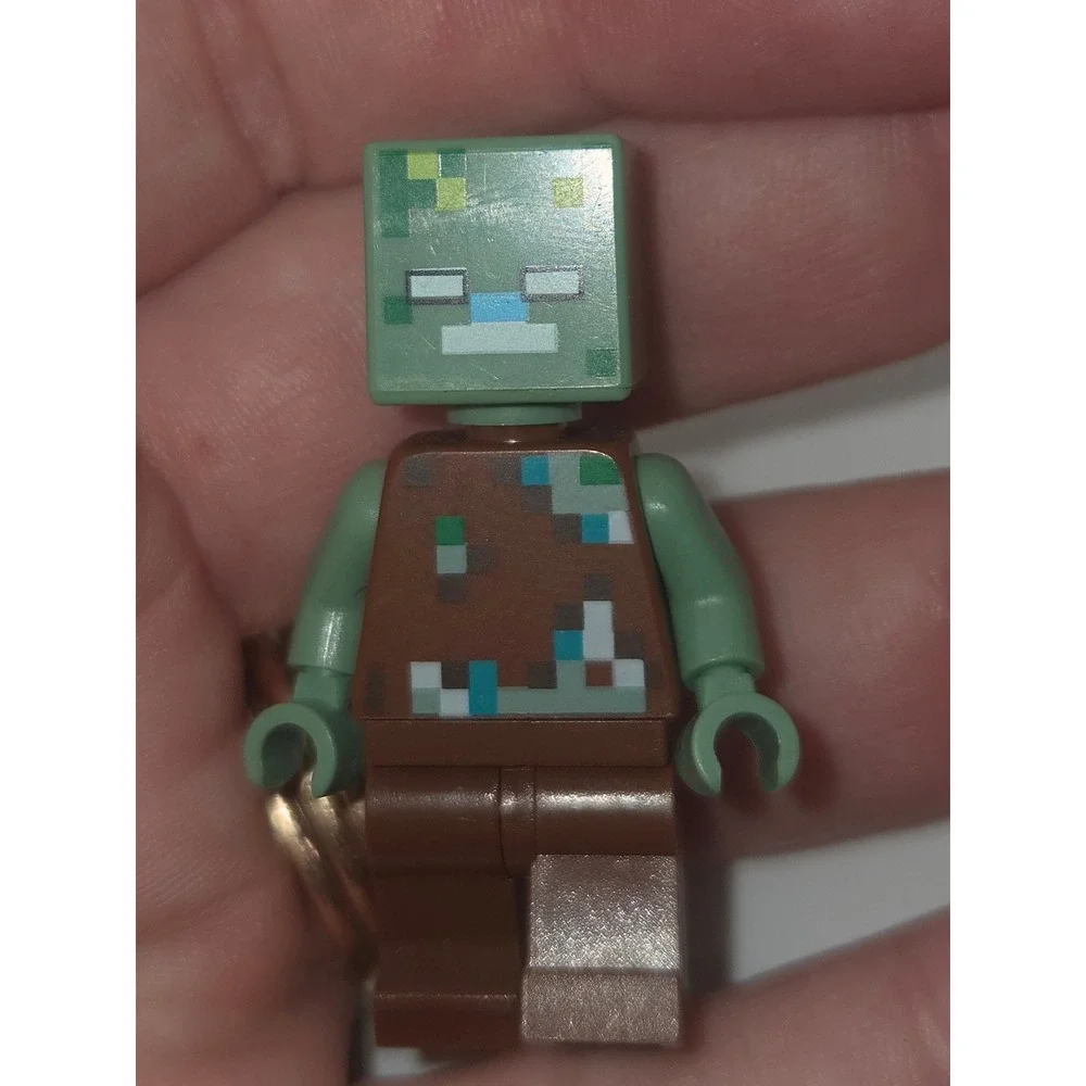 LEGO Minecraft Zombie Drowned Minifigure Brown Excellent